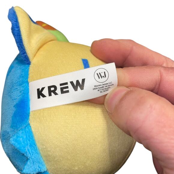 Krew District Funneh Plush Teddy Head Cat Love U Pillow Cushion Stuffed 6" Blue - Picture 8 of 12